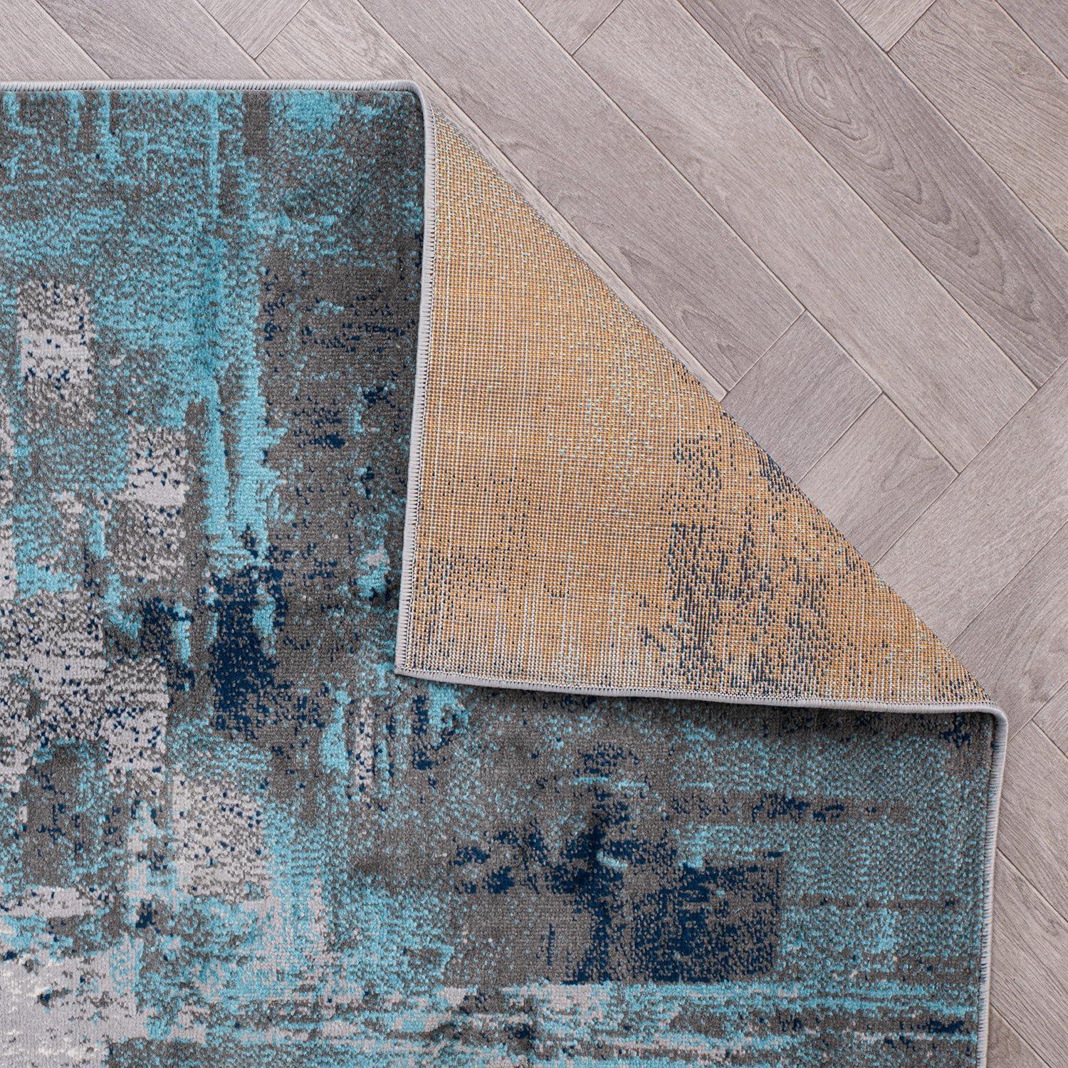 imageRugshop Basel Contemporary Abstract Art Stain Resistant Soft Area Rug 5 x 7 BlackBlue