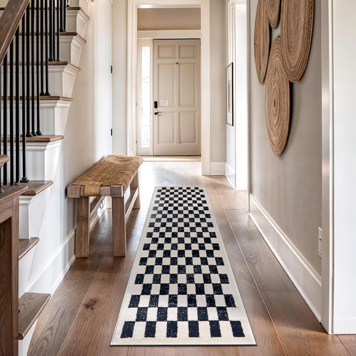 imageRugshop Black and White Checkered Area Rug  HighContrast Grid Pattern Carpet for Living Room Bedroom or Dorm  Trendy Contemporary Soft Floor Dcor 5 x 7 BlackBlack