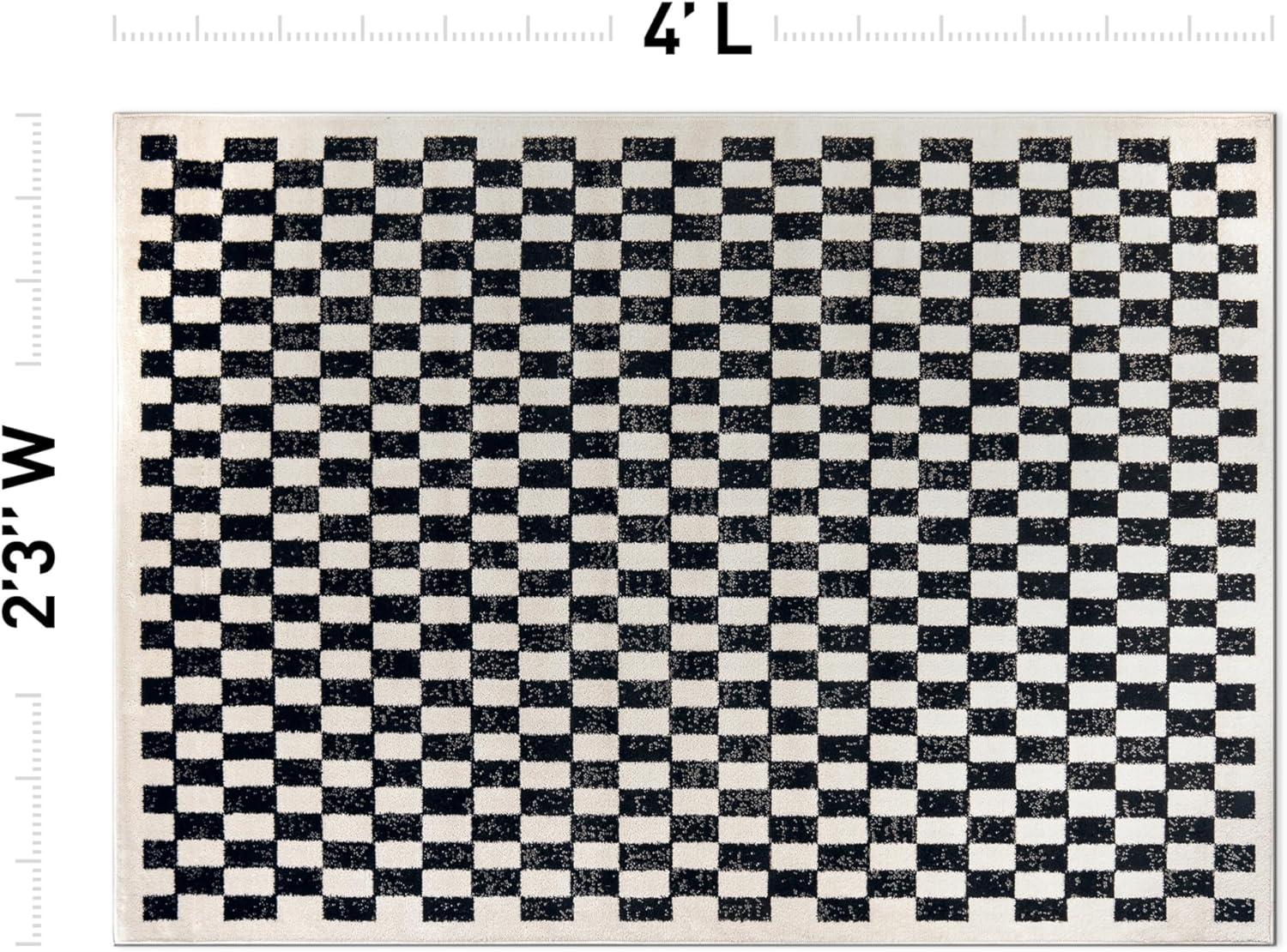 imageRugshop Black and White Checkered Area Rug  HighContrast Grid Pattern Carpet for Living Room Bedroom or Dorm  Trendy Contemporary Soft Floor Dcor 5 x 7 BlackBlack