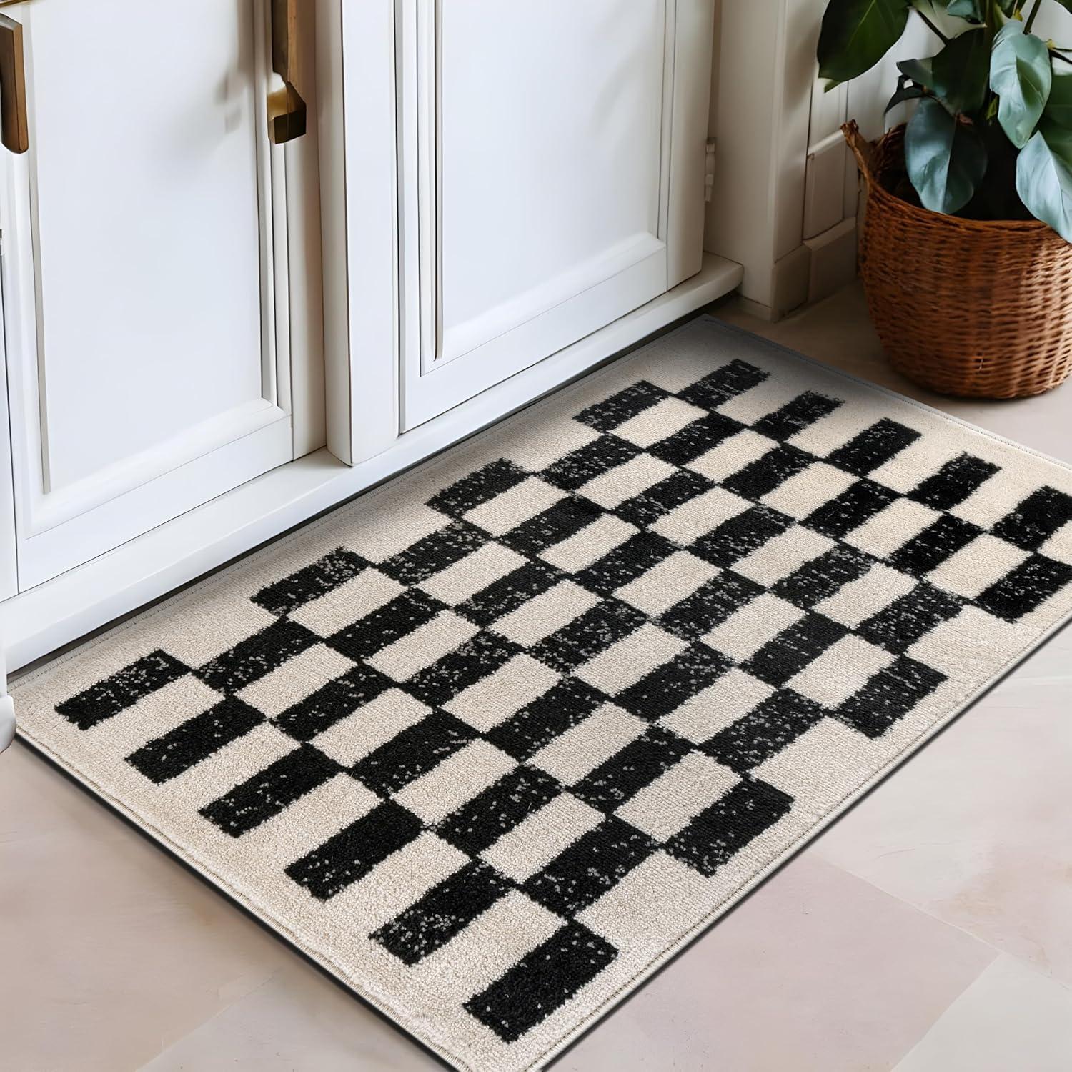 imageRugshop Black and White Checkered Area Rug  HighContrast Grid Pattern Carpet for Living Room Bedroom or Dorm  Trendy Contemporary Soft Floor Dcor 5 x 7 BlackBlack