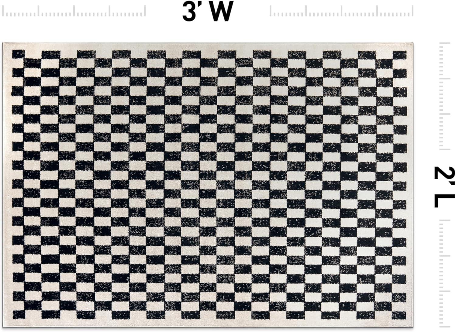 imageRugshop Black and White Checkered Area Rug  HighContrast Grid Pattern Carpet for Living Room Bedroom or Dorm  Trendy Contemporary Soft Floor Dcor 5 x 7 BlackBlack