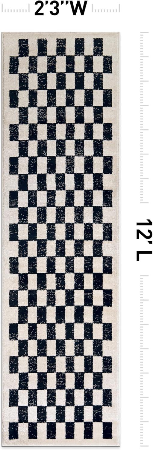 imageRugshop Black and White Checkered Area Rug  HighContrast Grid Pattern Carpet for Living Room Bedroom or Dorm  Trendy Contemporary Soft Floor Dcor 5 x 7 BlackBlack