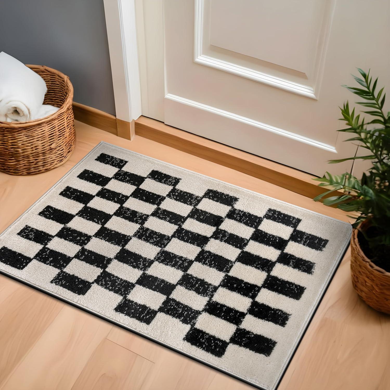 imageRugshop Black and White Checkered Area Rug  HighContrast Grid Pattern Carpet for Living Room Bedroom or Dorm  Trendy Contemporary Soft Floor Dcor 5 x 7 BlackBlack