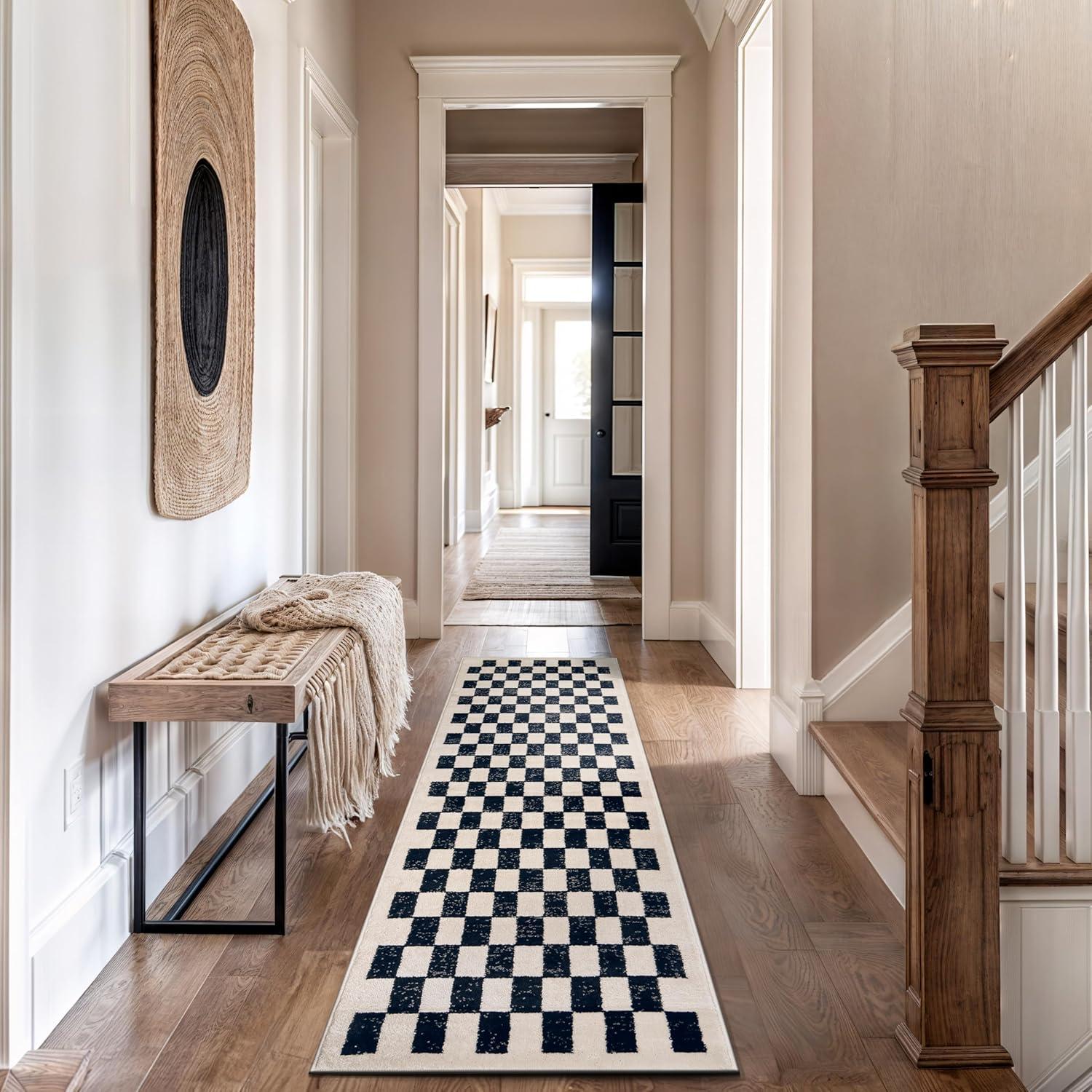 imageRugshop Black and White Checkered Area Rug  HighContrast Grid Pattern Carpet for Living Room Bedroom or Dorm  Trendy Contemporary Soft Floor Dcor 5 x 7 BlackBlack