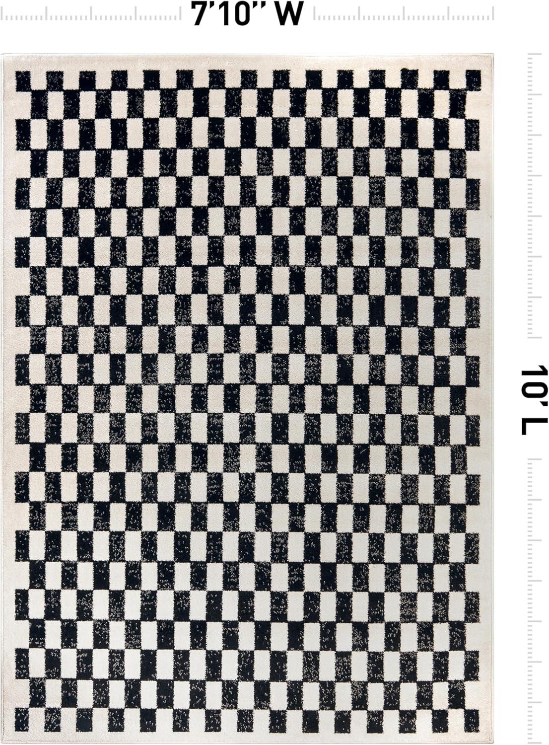 imageRugshop Black and White Checkered Area Rug  HighContrast Grid Pattern Carpet for Living Room Bedroom or Dorm  Trendy Contemporary Soft Floor Dcor 5 x 7 BlackBlack