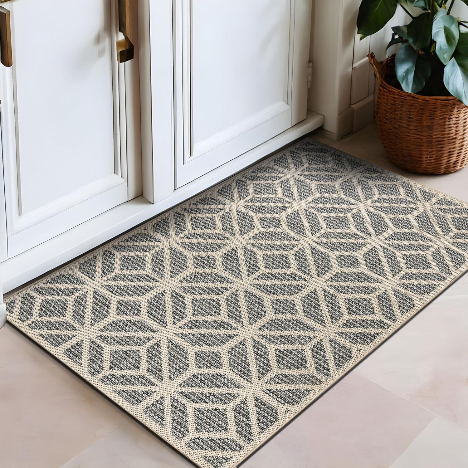 imageRugshop Blue Contemporary Geometric IndoorOutdoor Area Rug Hose Washable for Living Room Dining Room and Bedroom 5 x 7Blue