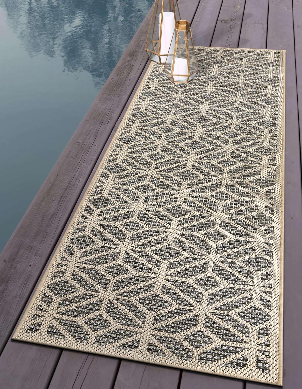 imageRugshop Blue Contemporary Geometric IndoorOutdoor Area Rug Hose Washable for Living Room Dining Room and Bedroom 5 x 7Blue