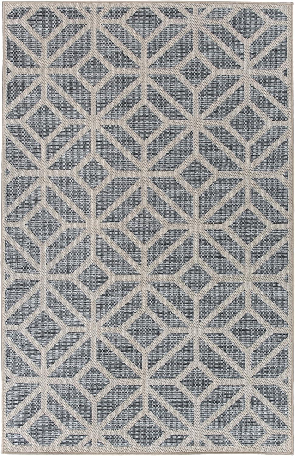 imageRugshop Blue Contemporary Geometric IndoorOutdoor Area Rug Hose Washable for Living Room Dining Room and Bedroom 5 x 7Blue