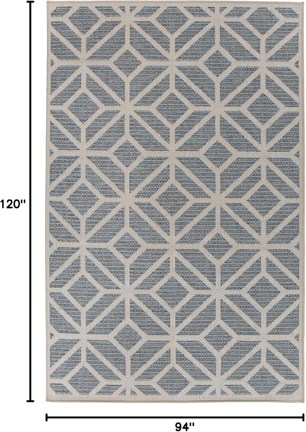 imageRugshop Blue Contemporary Geometric IndoorOutdoor Area Rug Hose Washable for Living Room Dining Room and Bedroom 5 x 7Blue