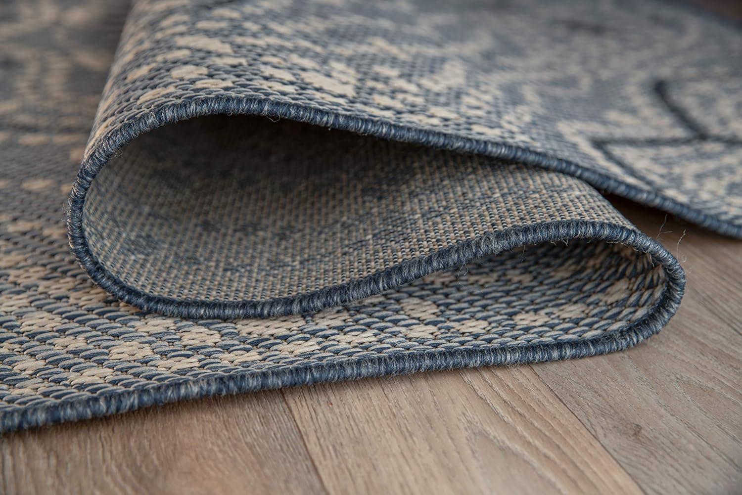 imageRugshop Blue Medallion IndoorOutdoor Area Rug Fade Resistant for Living Room Dining Room and Bedroom 5 x 7Blue