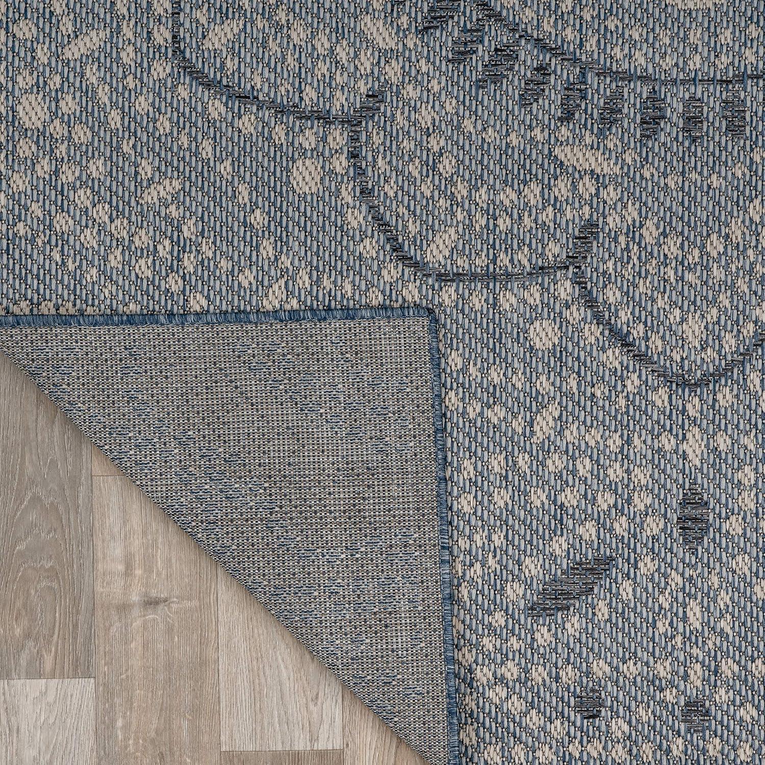 imageRugshop Blue Medallion IndoorOutdoor Area Rug Fade Resistant for Living Room Dining Room and Bedroom 5 x 7Blue