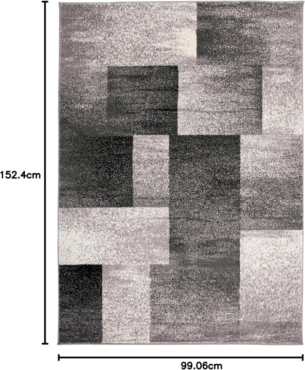 imageRugshop Blue Modern Distressed Boxes Area Rug NonShedding for Living Room Bedroom and Dining Room 5 x 7Grey