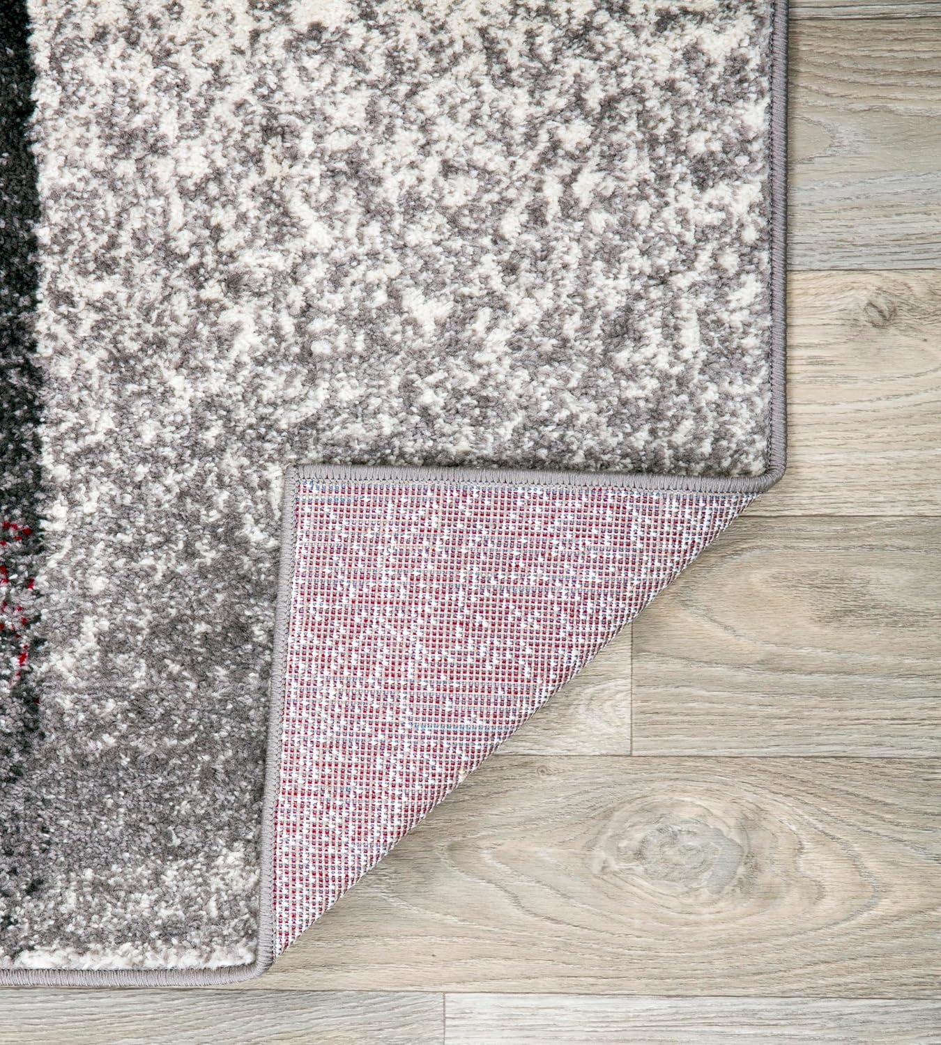 imageRugshop Blue Modern Distressed Boxes Area Rug NonShedding for Living Room Bedroom and Dining Room 5 x 7Grey