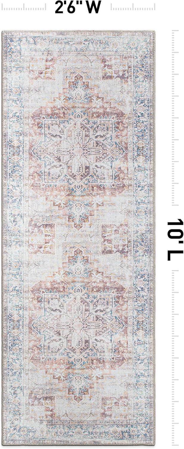 imageRugshop Bohemian Distressed Stain Resistant Flat Weave Eco Friendly Premium Recycled Machine Washable Area Rug 5x7 RustRust