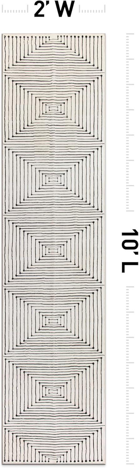 imageRugshop Bohemian Stripes Washable Non Slip Area Rug 5 x 7 IvoryIvory