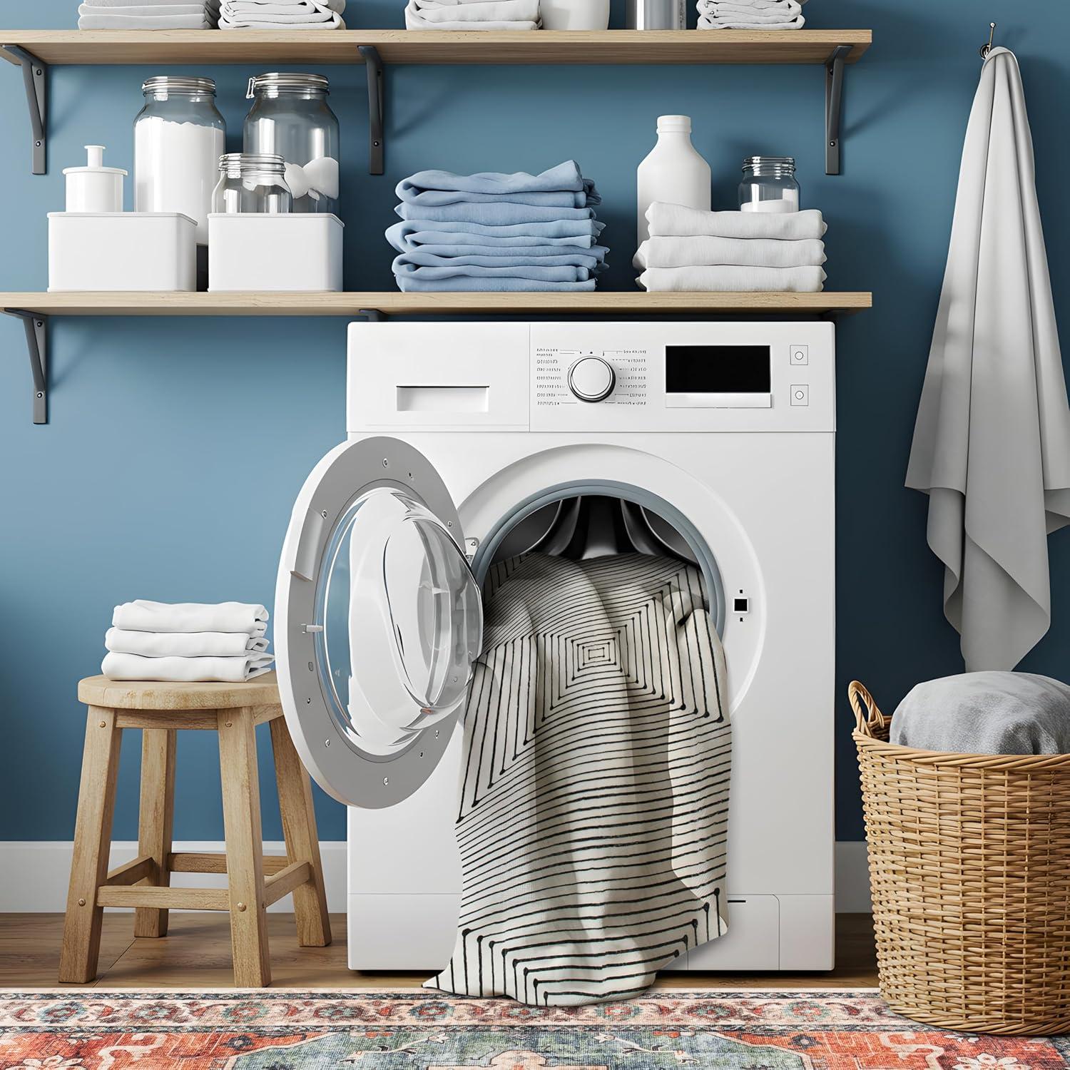 imageRugshop Bohemian Stripes Washable Non Slip Area Rug 5 x 7 IvoryIvory