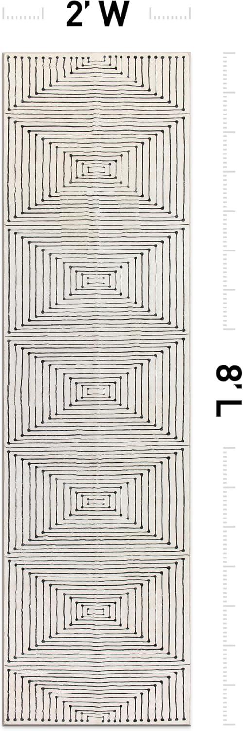 imageRugshop Bohemian Stripes Washable Non Slip Area Rug 5 x 7 IvoryIvory