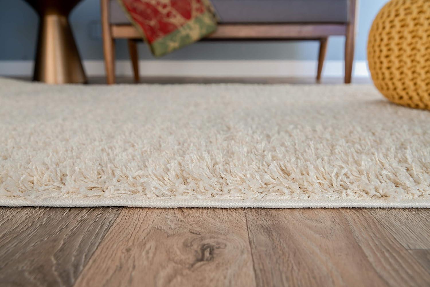 imageRugshop Bondi Collection Modern Solid Shag Area Rug 5 x 7 Cream
