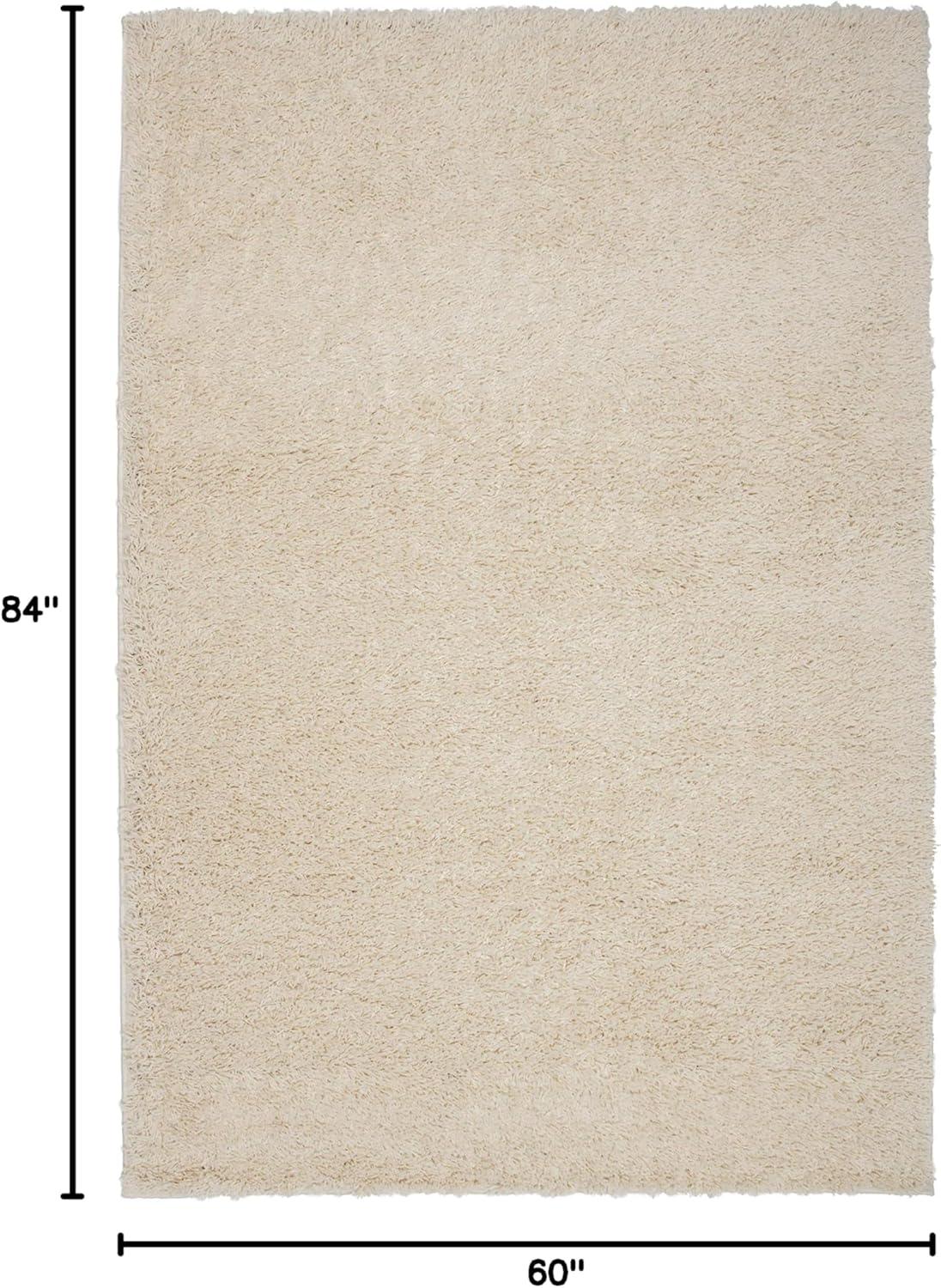 imageRugshop Bondi Collection Modern Solid Shag Area Rug 5 x 7 Cream