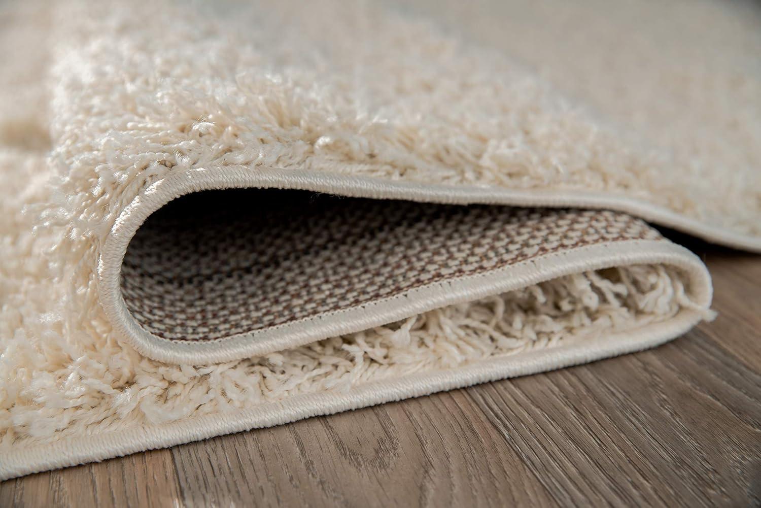 imageRugshop Bondi Collection Modern Solid Shag Area Rug 5 x 7 Cream