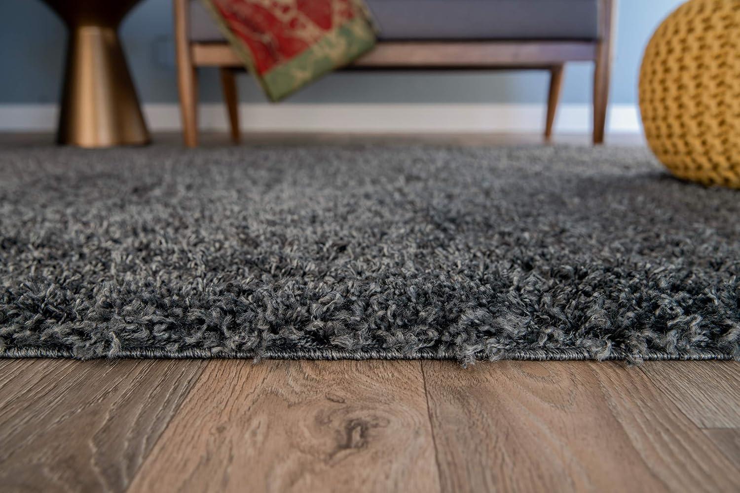 imageRugshop Bondi Collection Modern Solid Shag Area Rug 5 x 7 Dark Gray