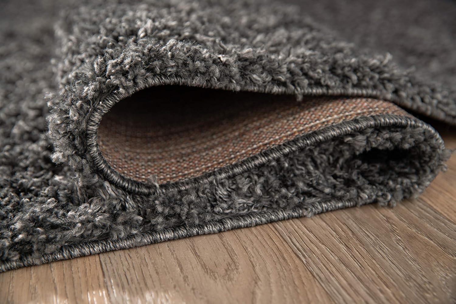 imageRugshop Bondi Collection Modern Solid Shag Area Rug 5 x 7 Dark Gray