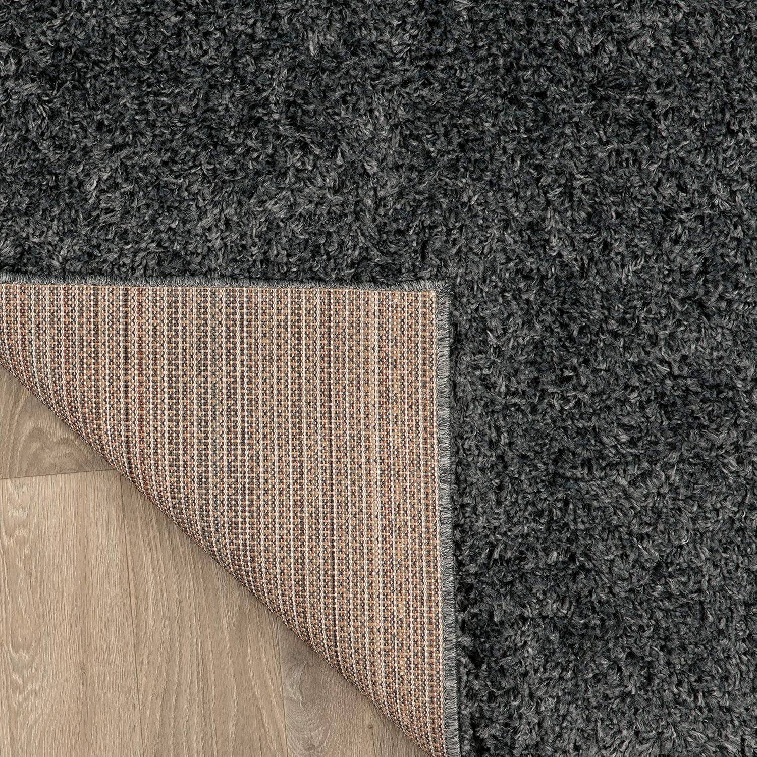 imageRugshop Bondi Collection Modern Solid Shag Area Rug 5 x 7 Dark Gray