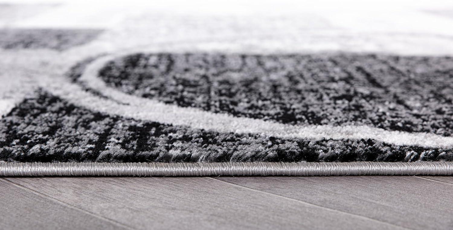 imageRugshop Contemporary Abstract Circle Design Soft Area Rug 53quot x 73quot GrayCream