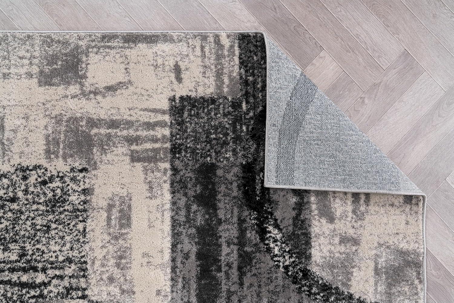 imageRugshop Contemporary Abstract Circle Design Soft Area Rug 53quot x 73quot GrayCream