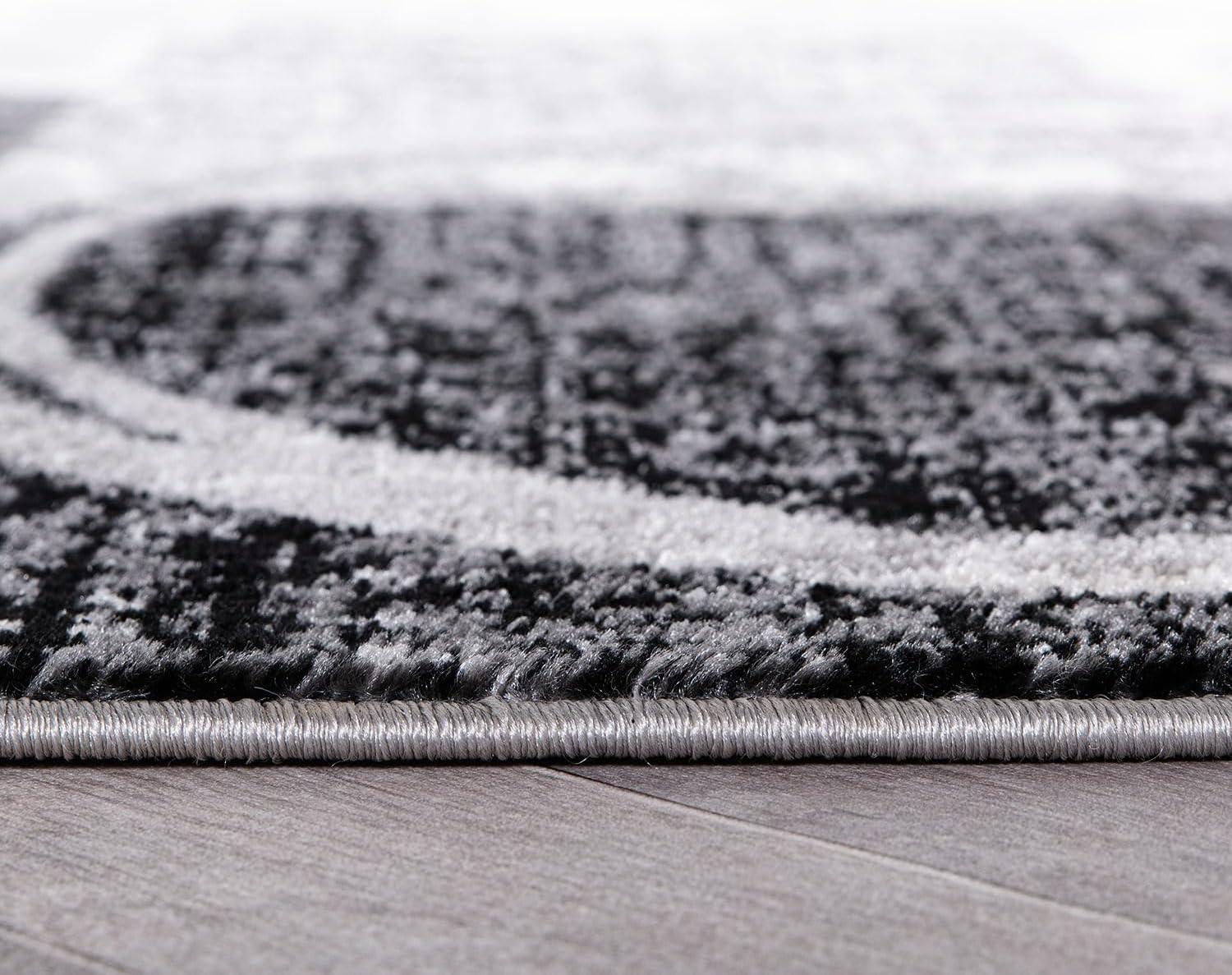 imageRugshop Contemporary Abstract Circle Design Soft Area Rug 53quot x 73quot GrayCream