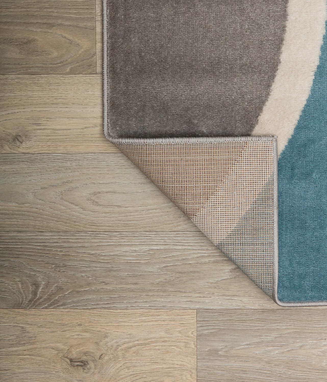 imageRugshop Contemporary Abstract Circles Area Rug FadeResistant Carpet for Living Room Bedroom or Home Office Yellow 53quot x 73quotBlue