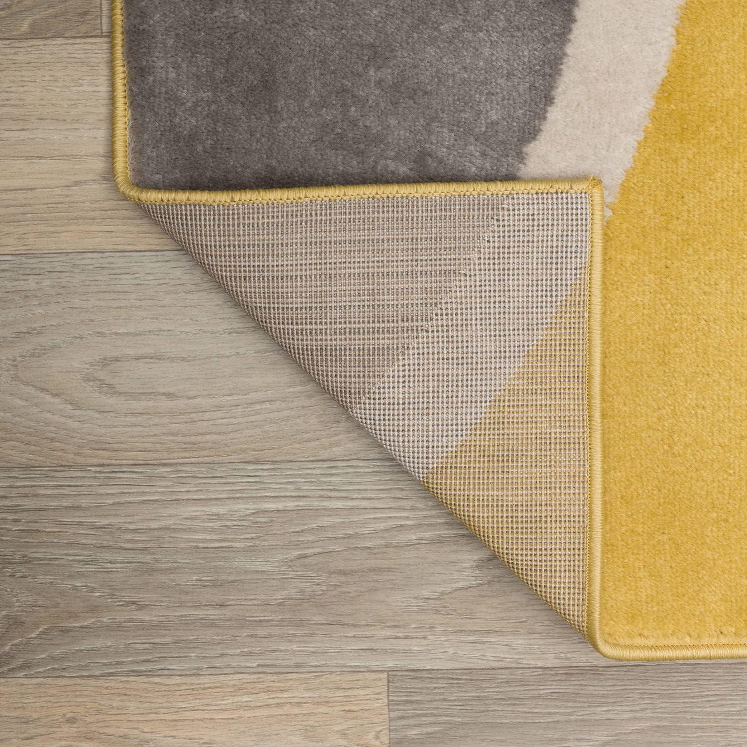 imageRugshop Contemporary Abstract Circles Area Rug FadeResistant Carpet for Living Room Bedroom or Home Office Yellow 53quot x 73quotYellow