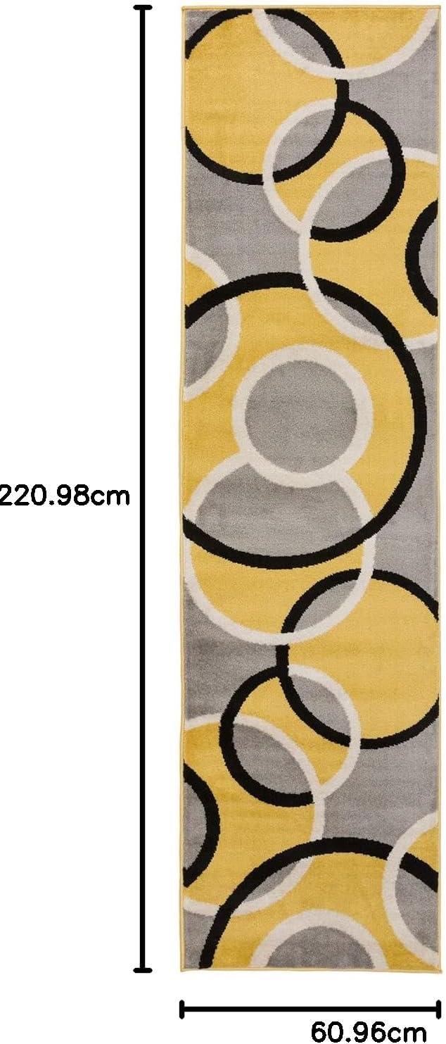 imageRugshop Contemporary Abstract Circles Area Rug FadeResistant Carpet for Living Room Bedroom or Home Office Yellow 53quot x 73quotYellow