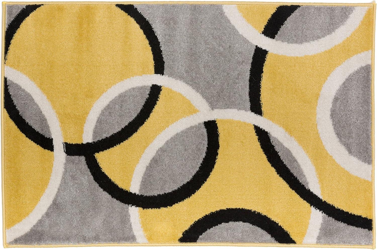 imageRugshop Contemporary Abstract Circles Area Rug FadeResistant Carpet for Living Room Bedroom or Home Office Yellow 53quot x 73quotYellow