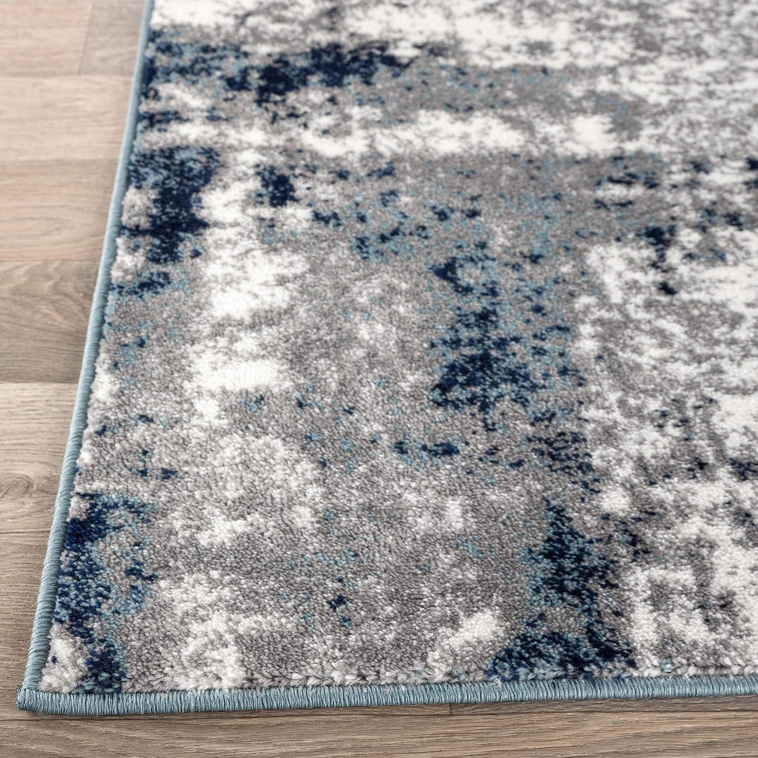 imageRugshop Contemporary Abstract Distressed Area Rug 5 x 7 BlueBlue