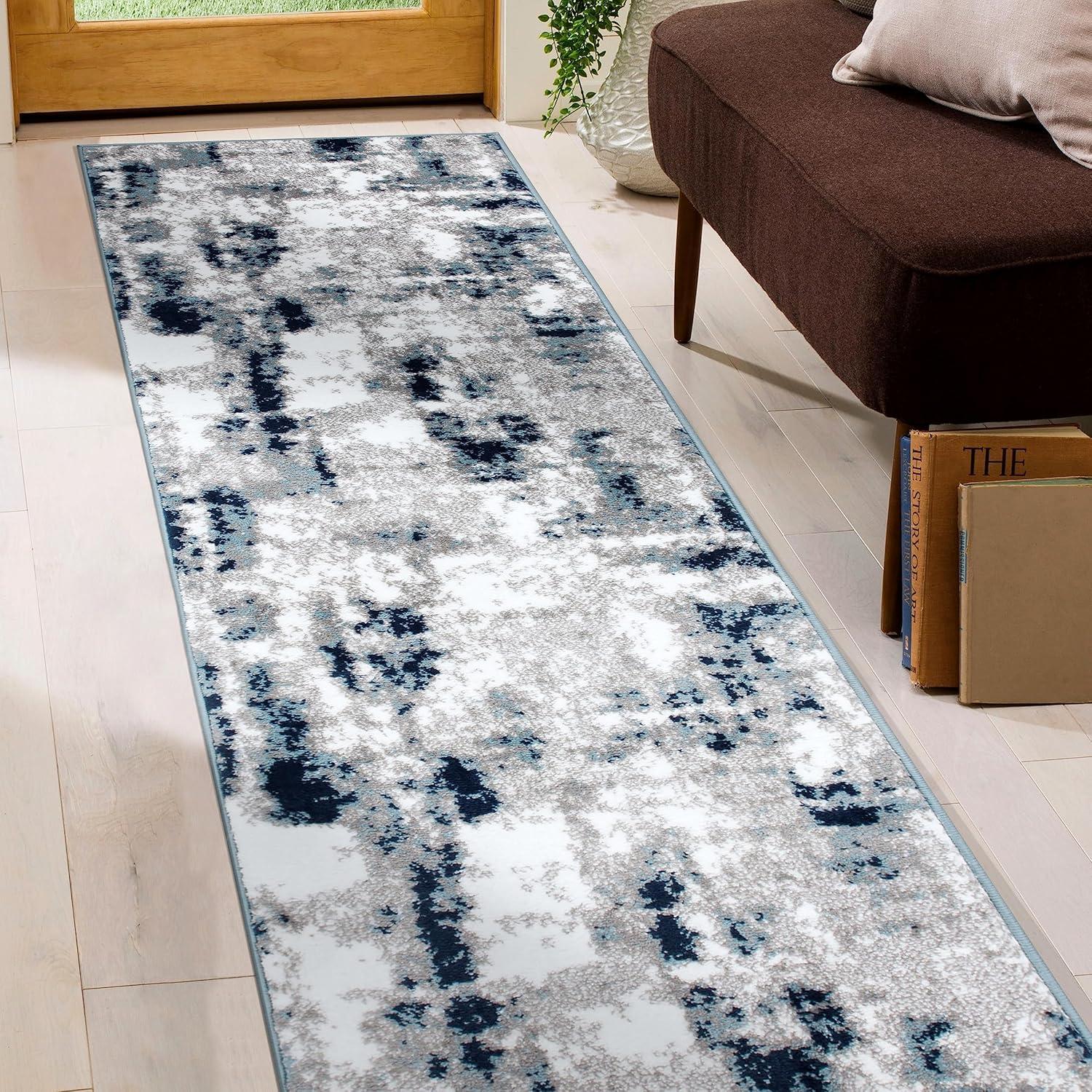imageRugshop Contemporary Abstract Distressed Area Rug 5 x 7 BlueBlue