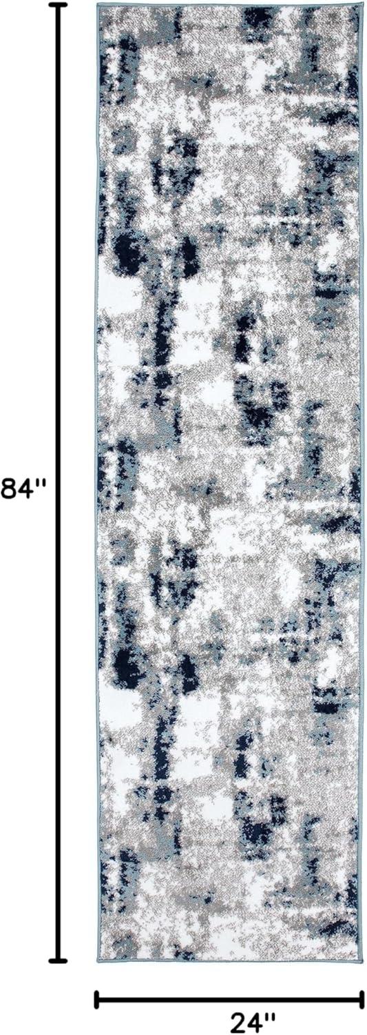 imageRugshop Contemporary Abstract Distressed Area Rug 5 x 7 BlueBlue