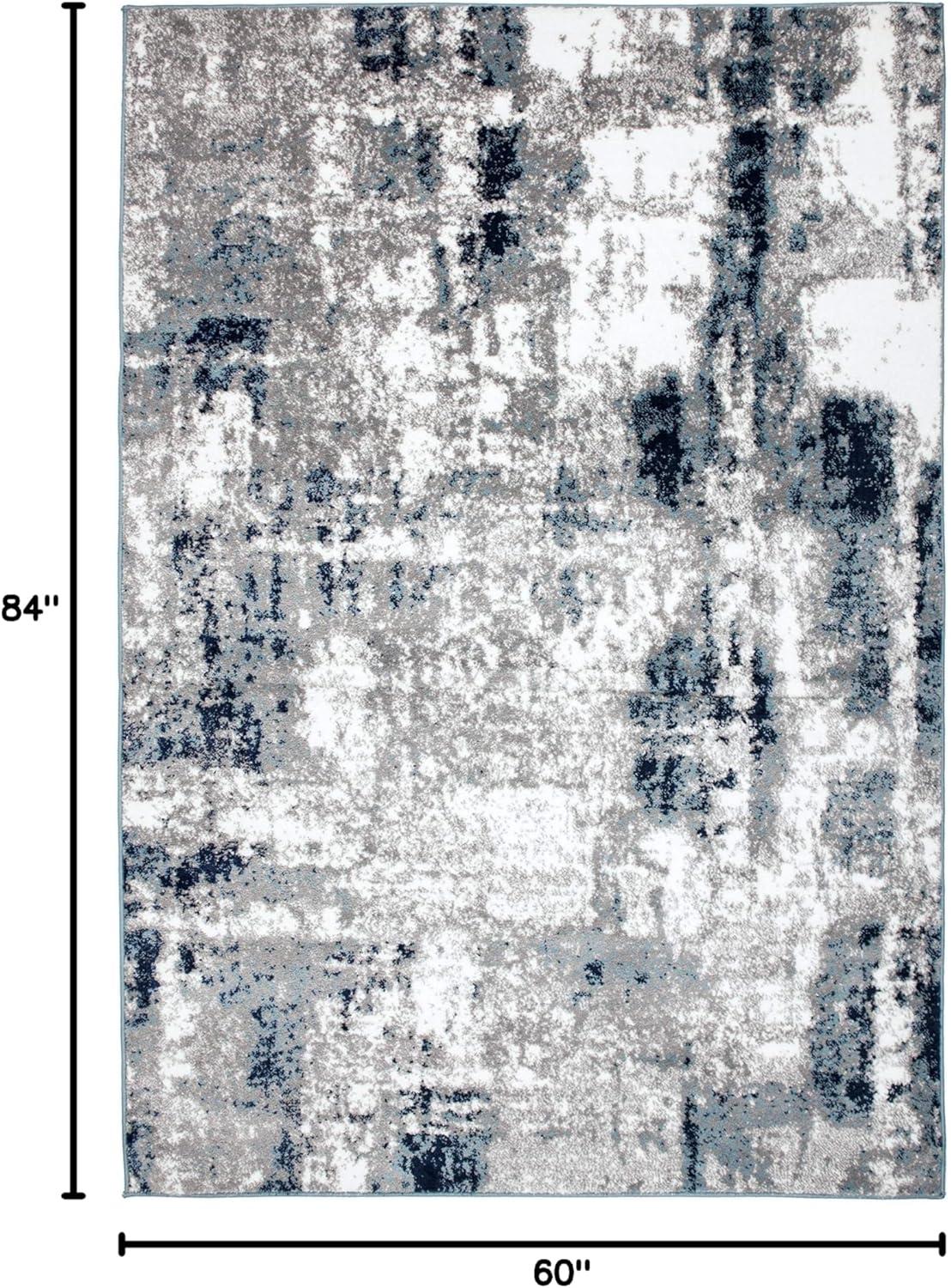imageRugshop Contemporary Abstract Distressed Area Rug 5 x 7 BlueBlue