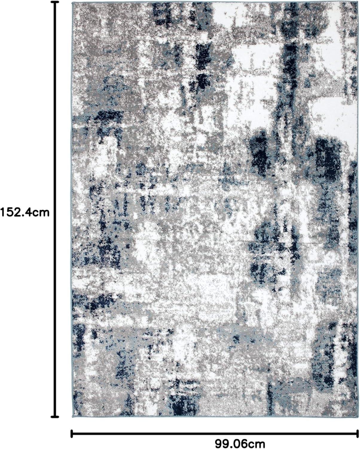 imageRugshop Contemporary Abstract Distressed Area Rug 5 x 7 BlueBlue