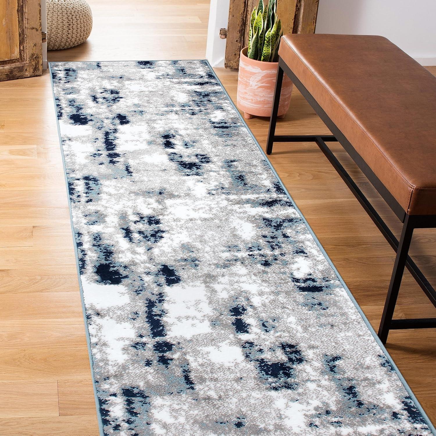 imageRugshop Contemporary Abstract Distressed Area Rug 5 x 7 BlueBlue