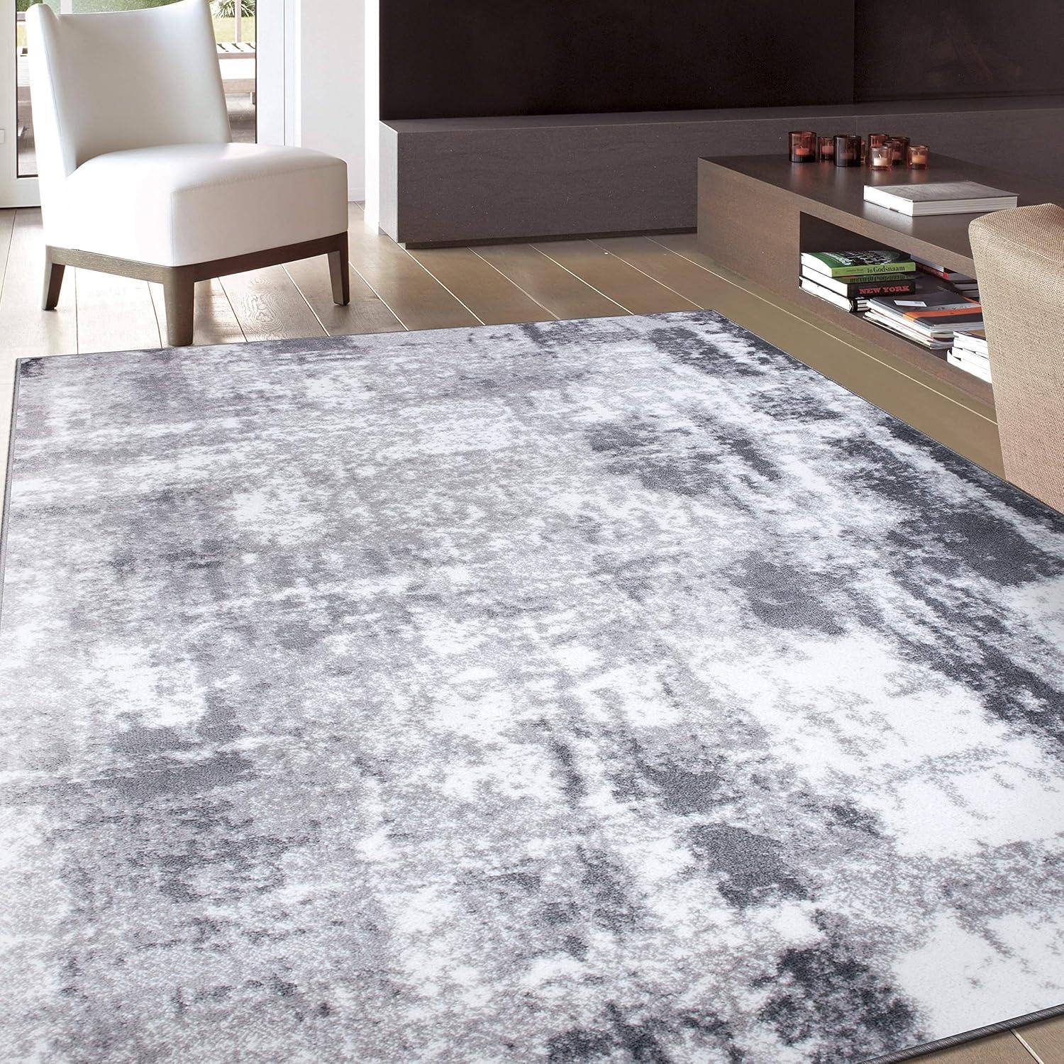 imageRugshop Contemporary Abstract Distressed Area Rug 5 x 7 BlueGrey