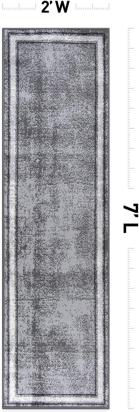imageRugshop Contemporary Distressed Bordered Soft Area Rug 5 x 7 GrayGrey