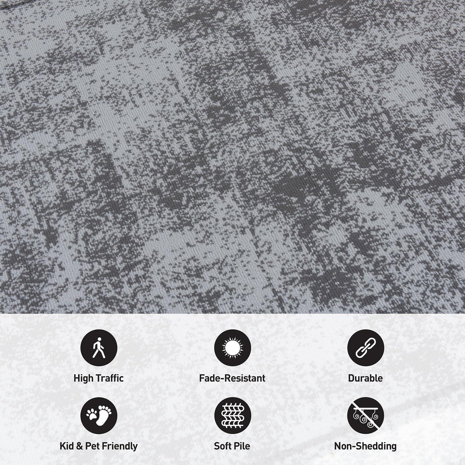 imageRugshop Contemporary Distressed Bordered Soft Area Rug 5 x 7 GrayGrey