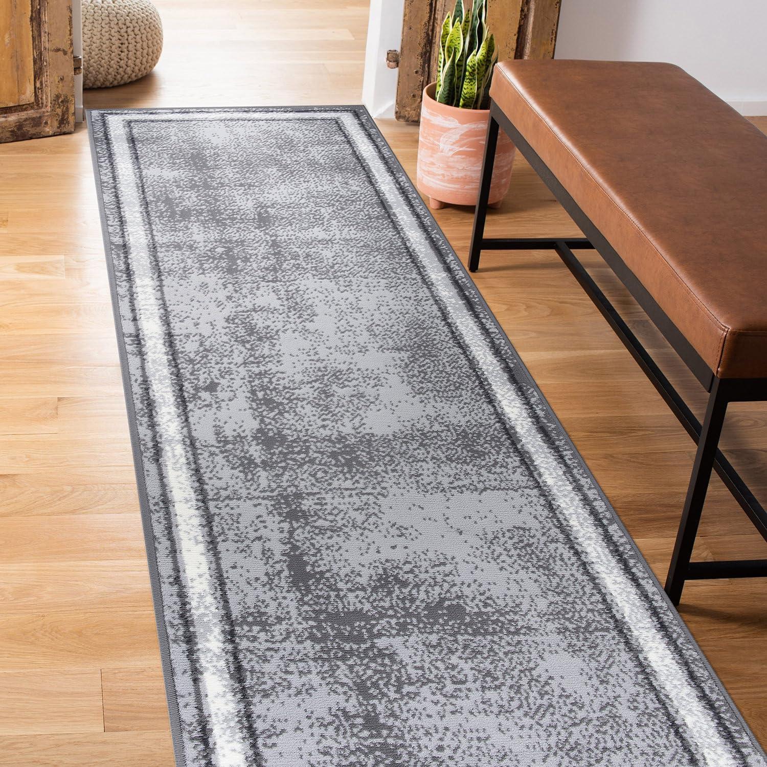 imageRugshop Contemporary Distressed Bordered Soft Area Rug 5 x 7 GrayGrey