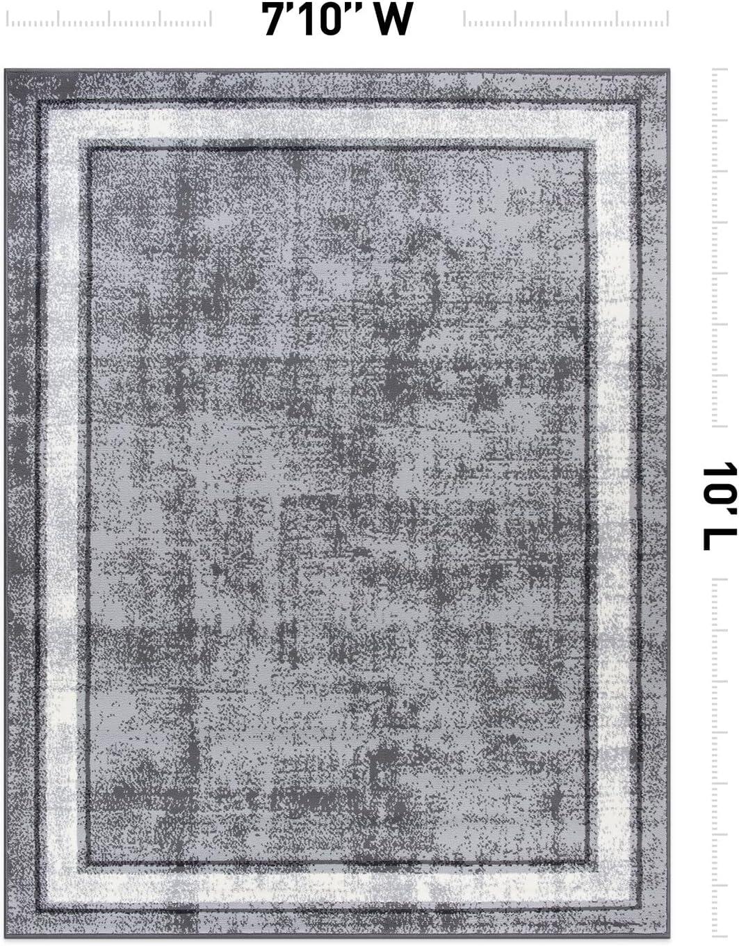 imageRugshop Contemporary Distressed Bordered Soft Area Rug 5 x 7 GrayGrey