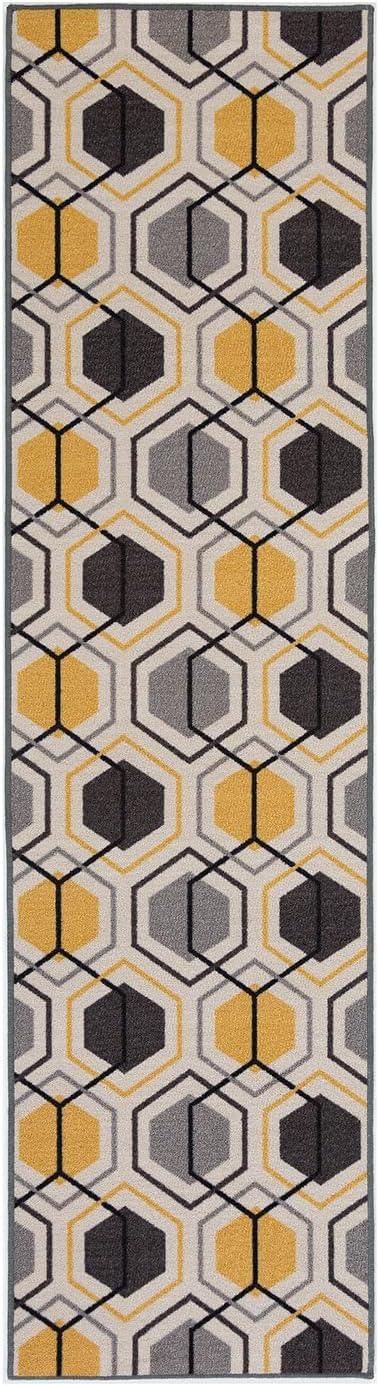 imageRugshop Contemporary Geometric Stripe Carpet for Living RoomBedroomHome OfficeKitchen NonSlip NonSkid Area Rug 5 X 7 5 3quot X 7 3quot YellowYellow