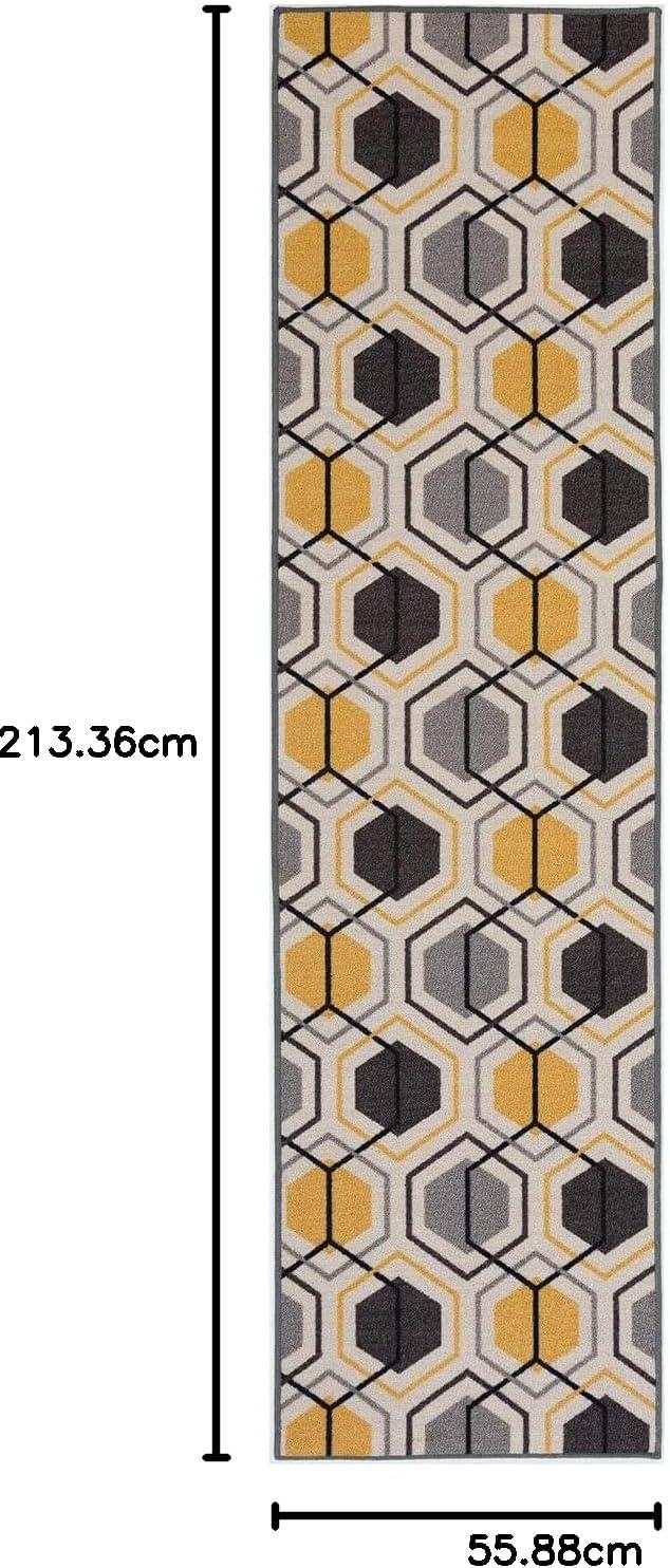 imageRugshop Contemporary Geometric Stripe Carpet for Living RoomBedroomHome OfficeKitchen NonSlip NonSkid Area Rug 5 X 7 5 3quot X 7 3quot YellowYellow