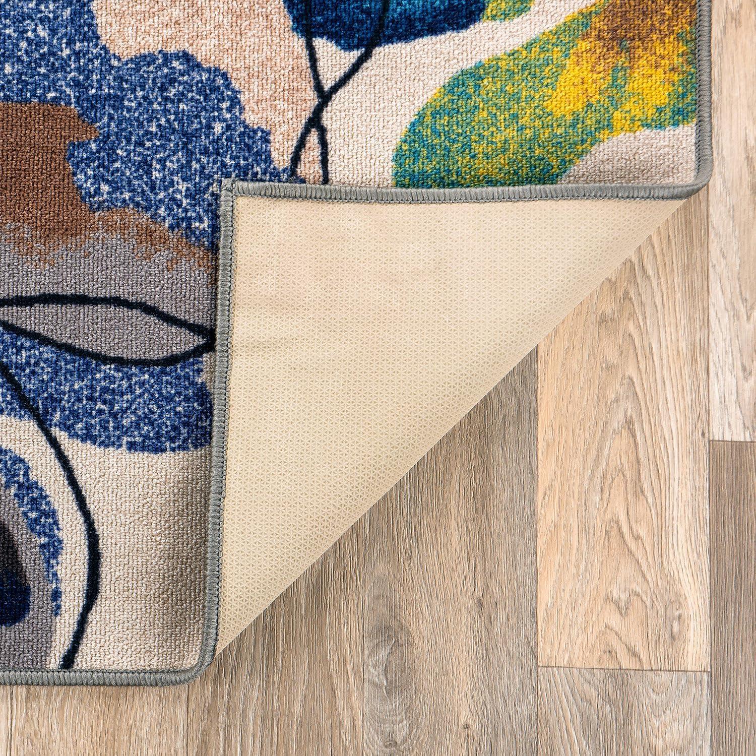 imageRugshop Contemporary GrayBlue Large Floral NonSlip Area Rug 5 x 7 Stylish AccentCream