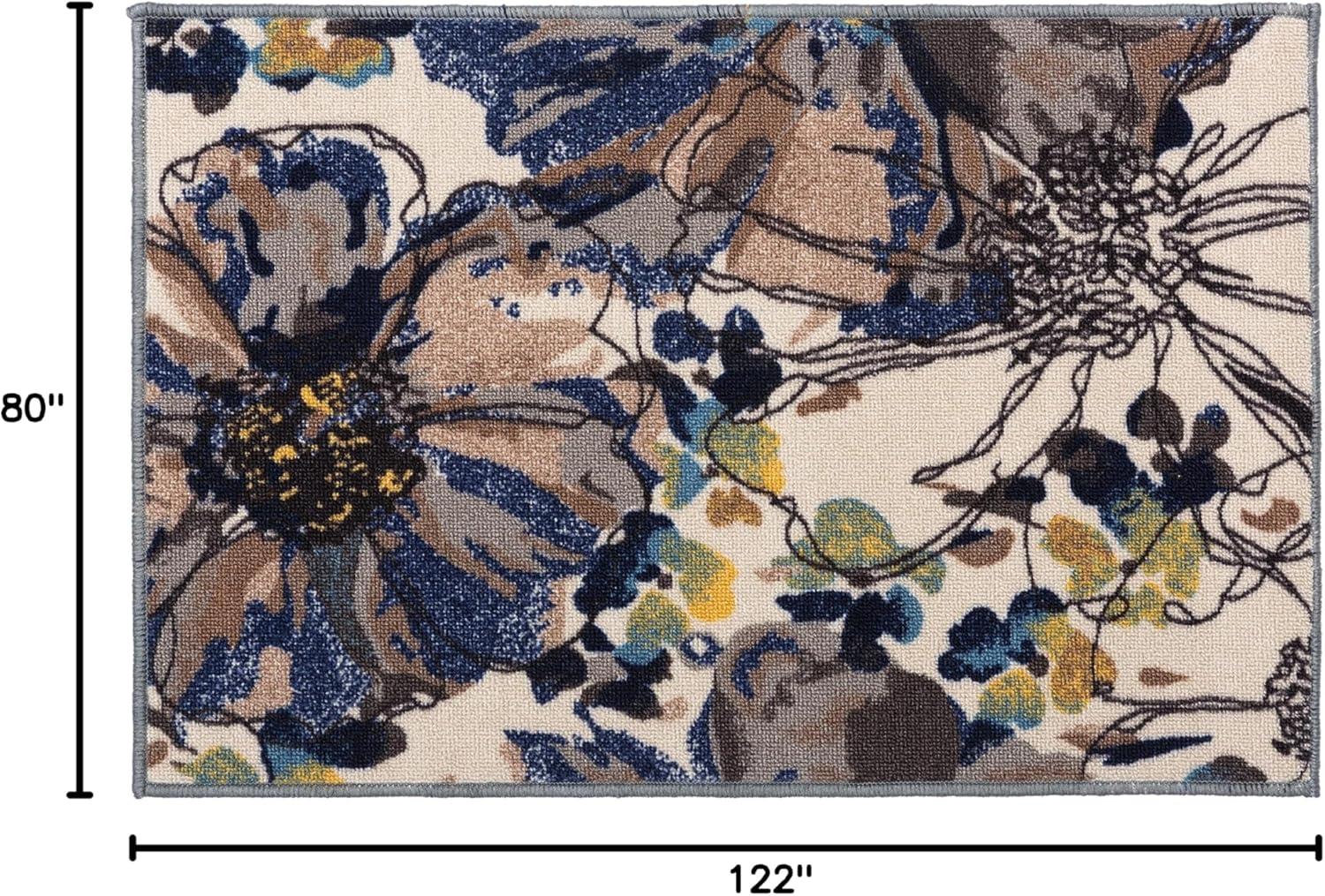 imageRugshop Contemporary GrayBlue Large Floral NonSlip Area Rug 5 x 7 Stylish AccentCream