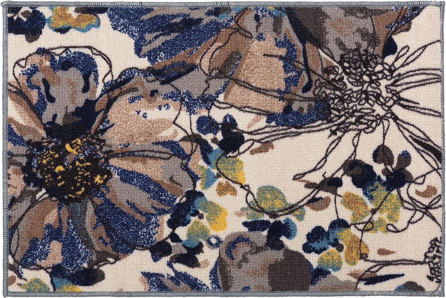 imageRugshop Contemporary GrayBlue Large Floral NonSlip Area Rug 5 x 7 Stylish AccentCream